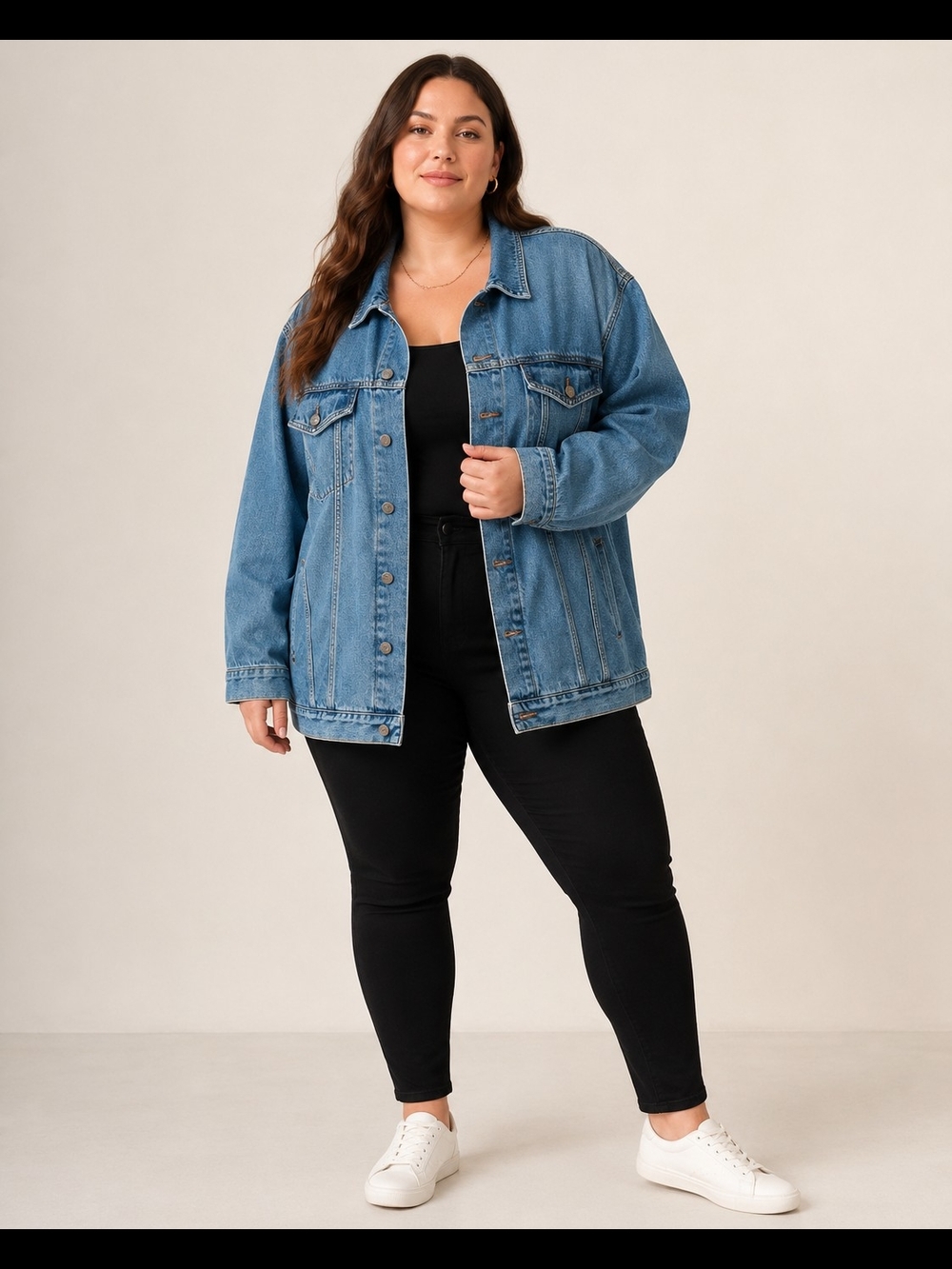 Venezia Light Blue Denim Jacket - Women's Oversized Jean Jacket